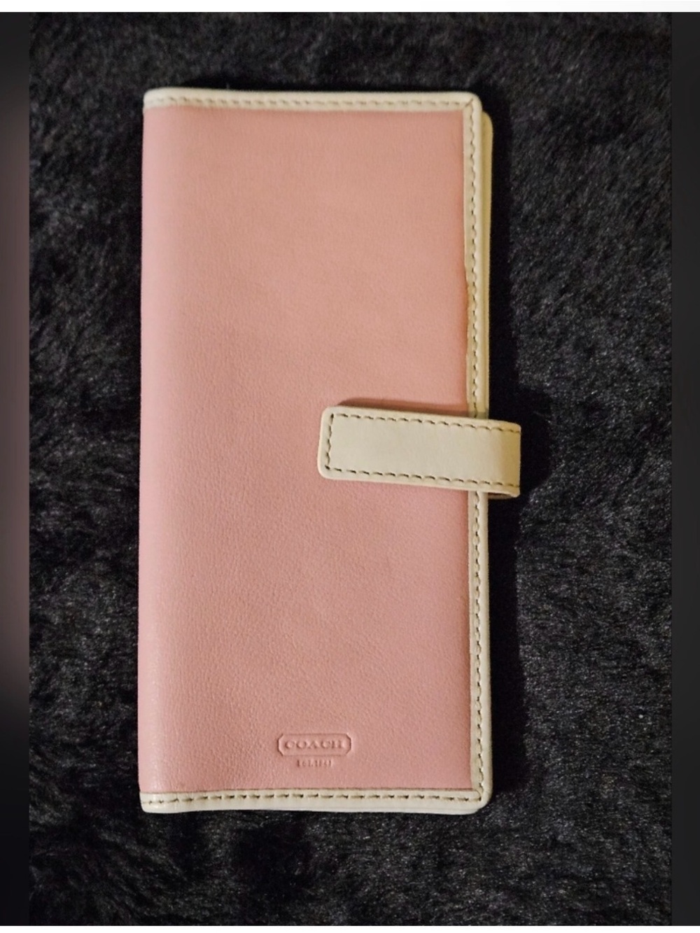Coach Vintage Beautiful Pink Leather Checkbook Wallet